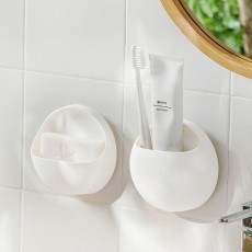 원형 칫솔꽂이 주방 욕실 수납 선반 화장품 정리함