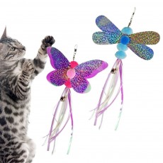 PET 고양이 낚시대 리필 교체 홀로그램 나비 카샤카샤