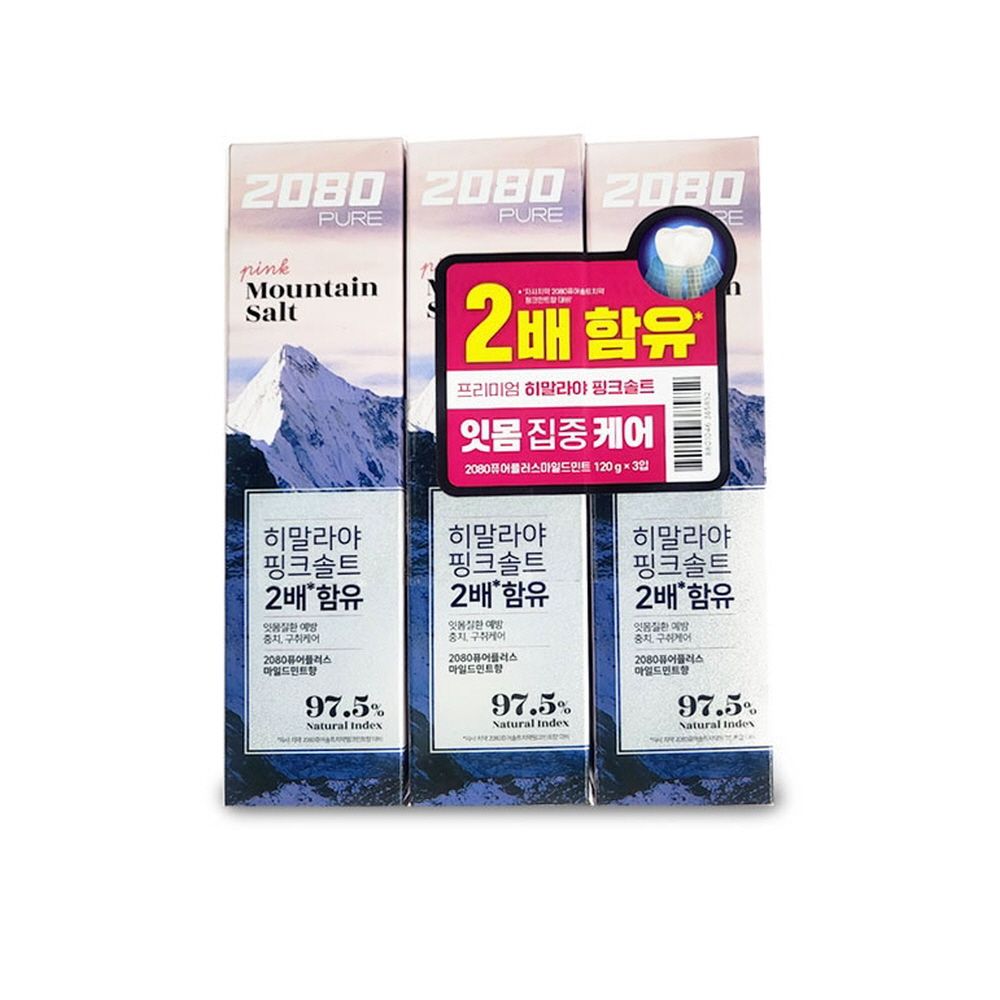 2080 히말라야 핑크솔트 2배함유 치약 3개세트