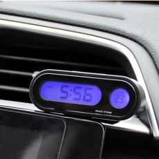 자동차 차량용 대쉬보드 부착식 LED 시계 온도계