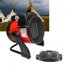 휴대형 야외 캠핑용 전기 온풍기 히터 열풍기 2000w