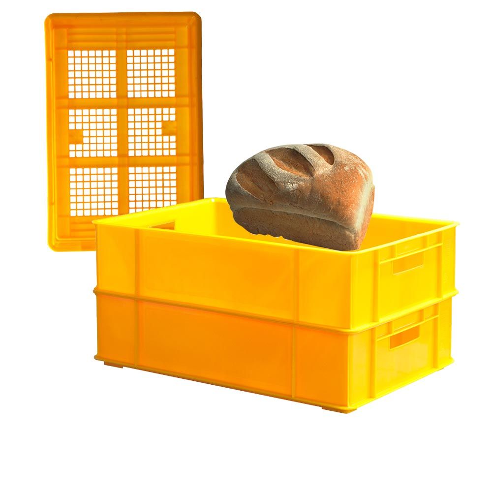 제과 플라스틱 빵 사각 운반 상자 노란 바구니 10개