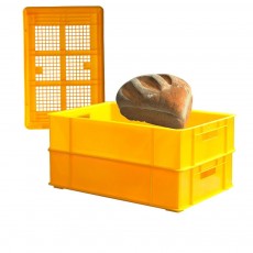 제과 플라스틱 빵 사각 운반 상자 노란 바구니 10개