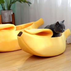 강아지 고양이 귀여운 바나나 숨숨집 방석 쿠션 S
