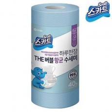 스카트 하루한장 THE버블 항균수세미 스카이블루 40매