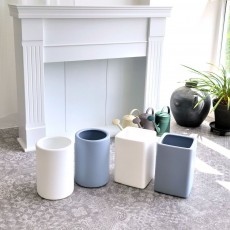 대형 플라스틱 화분 미니 사각 화이트 20x30cm