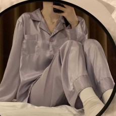 홈웨어 여성 파자마 잠옷 여유핏 실크원단잠옷